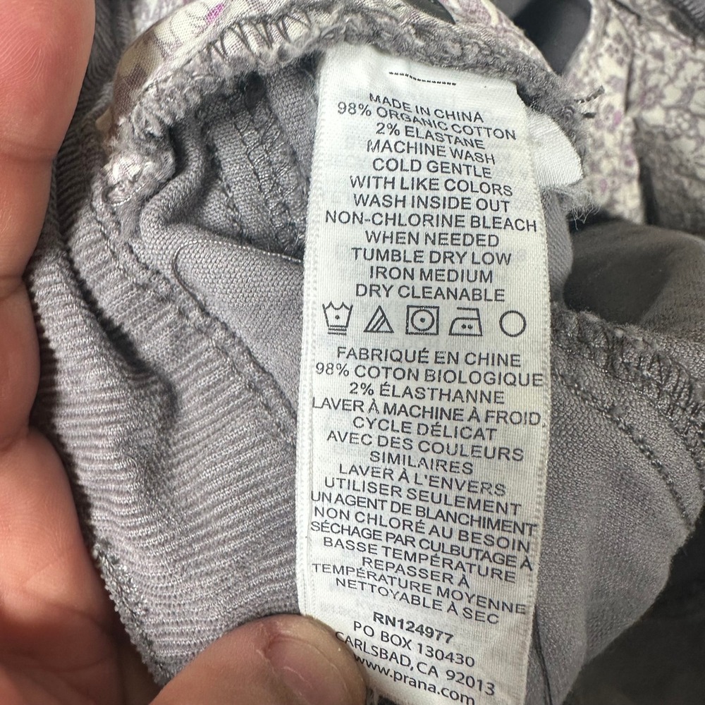 Prana Gray Organic Cotton Stretch‎ Corduroy Slim Pants Womens Size 2 Stretch EUC - Picture 9 of 10